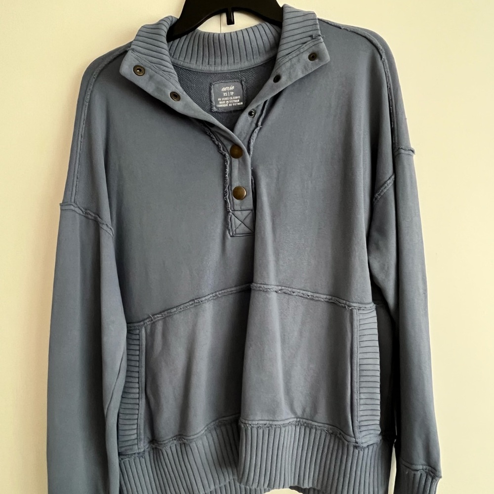 Aerie quarter snap oversized sweatshirt